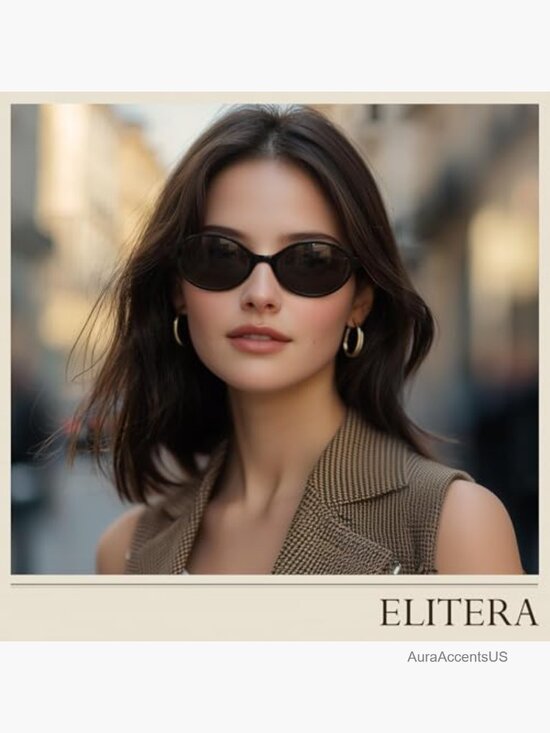 Retro Oval Sunglasses for Women 90s Y2K Trendy Narrow Shades UV Protection main image 5